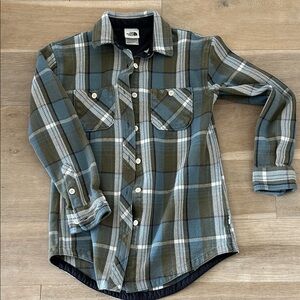 The North Face Blue & Olive Plaid Button-Down Shirt